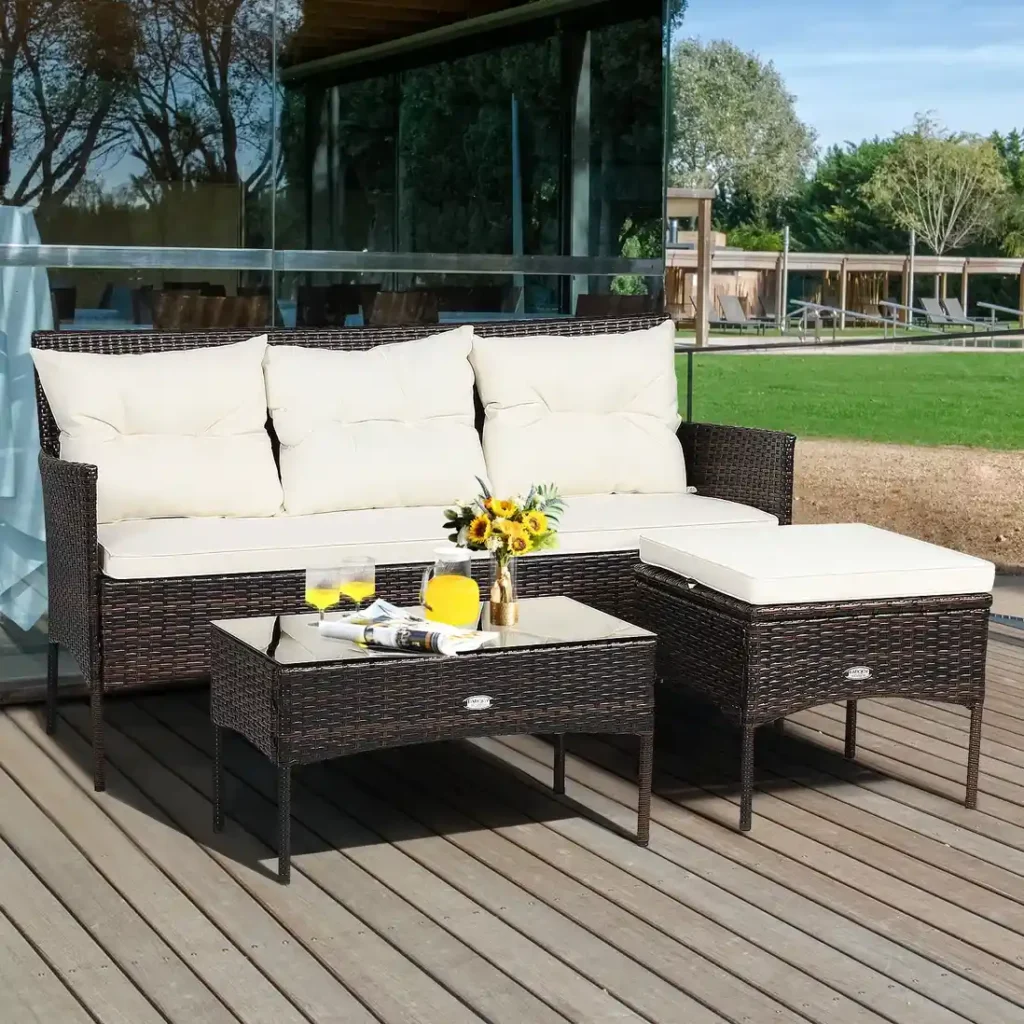 Patio Rattan Conversation Set
