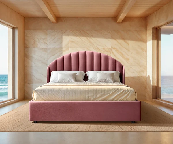 Modern design bed with premium upholstery