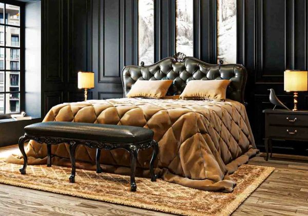 Leather headboard upholstery in Dubai
