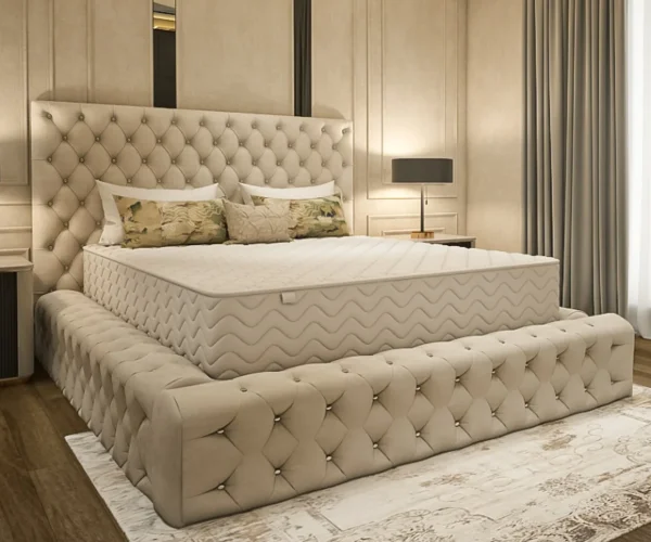 Tufted bed headboard upholstery