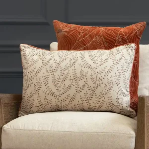 Eden Leaves Printed Cushion Sienna