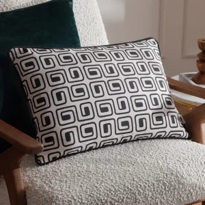 Black Printed Decorative Pattern Cushion