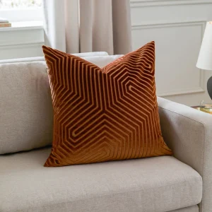 Brick Cut Velvet Cushion