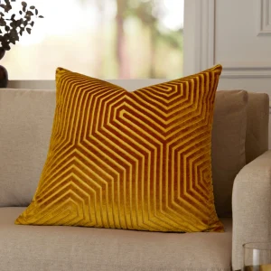 Gold Cut Velvet Cushion