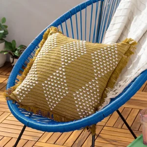 Gold Woven Indoor Outdoor Cushion