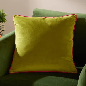 Lime Hot Pink Velvet Cushion