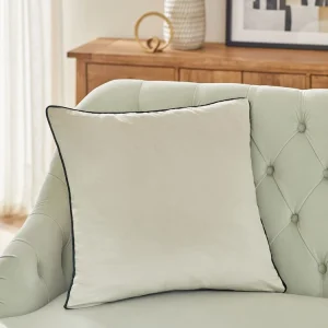 Oatmeal Matte Velvet Piped Cushion