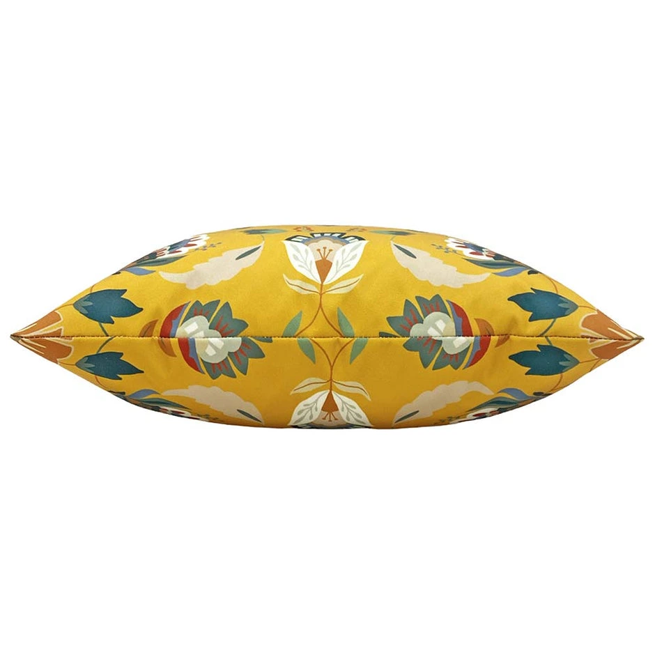 Ochre Floral Outdoor Sofa Cushion 2