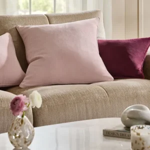 Pink Soft Velour Cushion 59cm